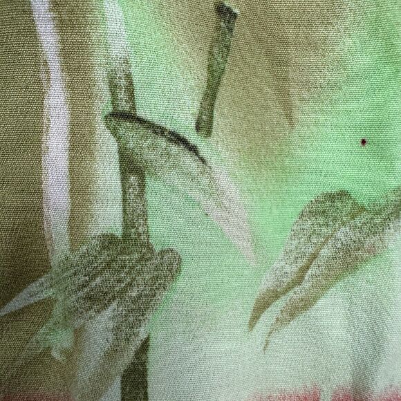 VTG Ruth Norman Top Womens Small P Pink Green Oriental Frog Know Kimono Style - Picture 4 of 10